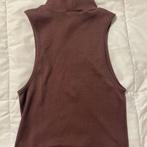 Brown mock neck shirt